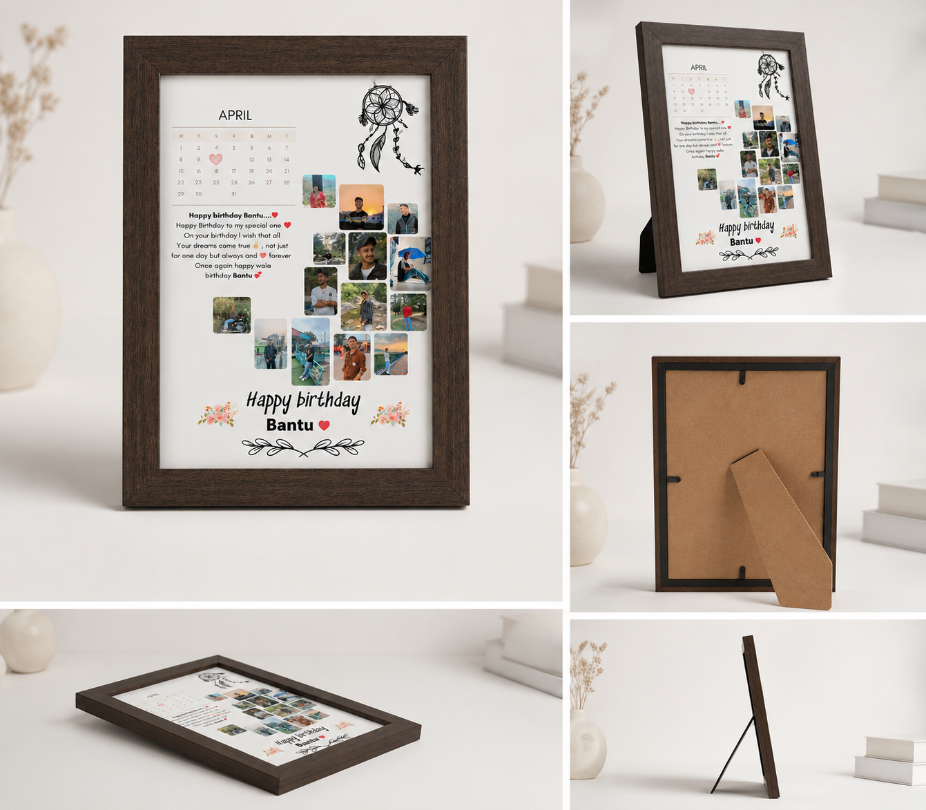 Personalized Calendar Photo Frame – Custom Memory Gift