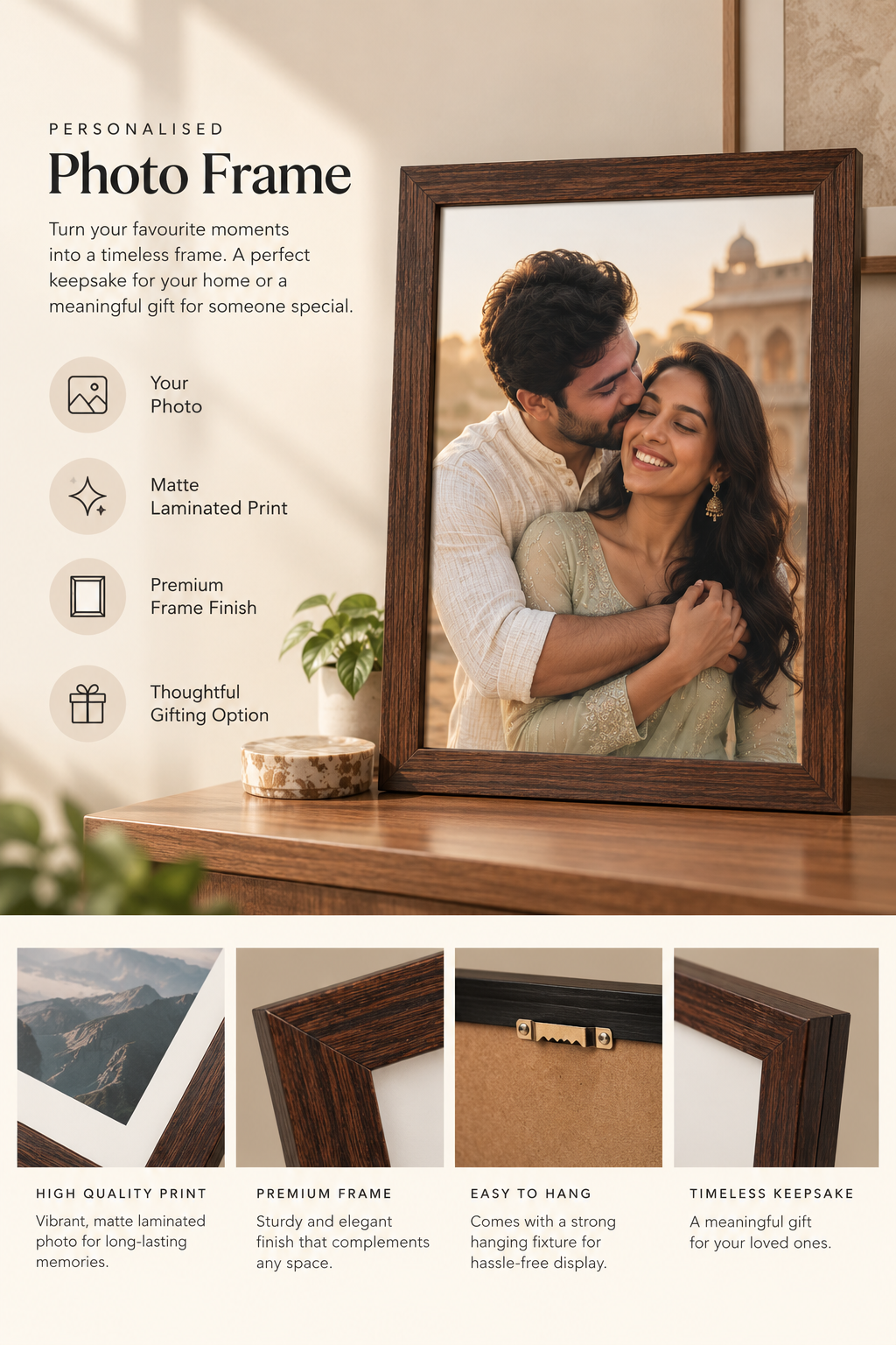 Personalised Single Photo Frame | Custom Photo Frame Gift